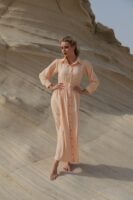 Waist tie long sleeves dress